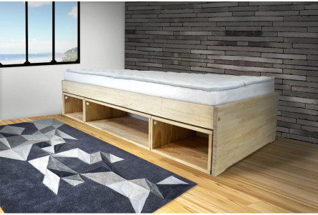 Letto contenitore singolo Maël 90x200