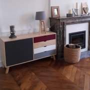 Buffet Viking Prune, gris, blanc