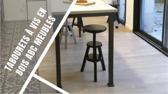 Discover ABC Meubles wooden screw stools