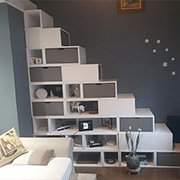 Customized cube staircase (225cm) - White/Grey