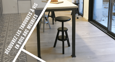 Discover ABC Meubles wooden screw stools